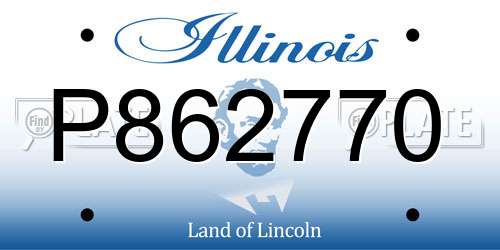 P862770 Illinois License Plate