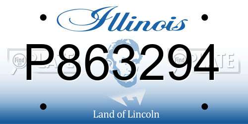 P863294 Illinois License Plate