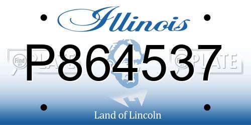 P864537 Illinois License Plate