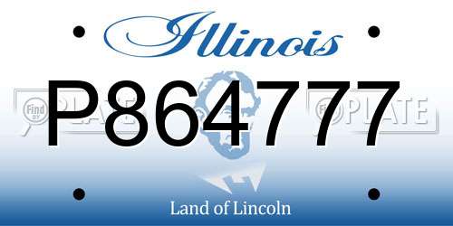 P864777 Illinois License Plate