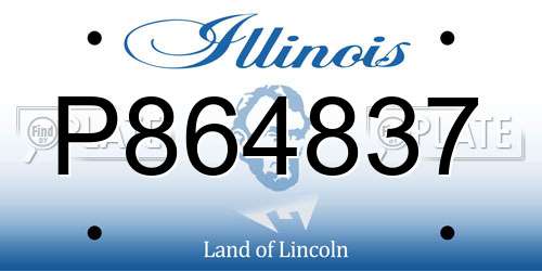 P864837 Illinois License Plate