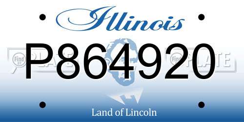 P864920 Illinois License Plate