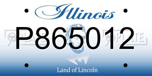P865012 Illinois License Plate