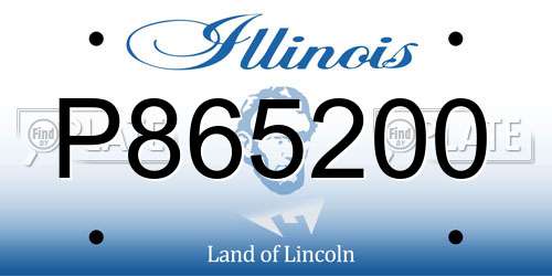 P865200 Illinois License Plate