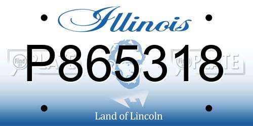 P865318 Illinois License Plate