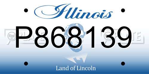 P868139 Illinois License Plate
