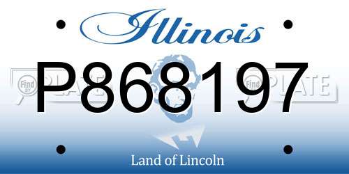 P868197 Illinois License Plate
