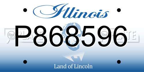 P868596 Illinois License Plate