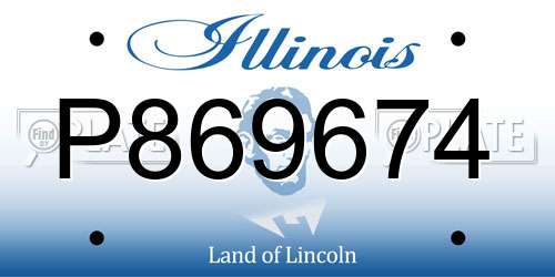 P869674 Illinois License Plate