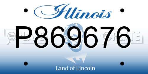 P869676 Illinois License Plate
