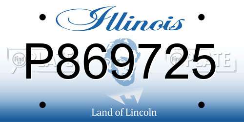 P869725 Illinois License Plate