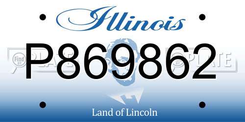 P869862 Illinois License Plate