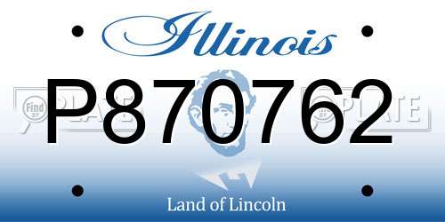 P870762 Illinois License Plate