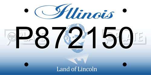 P872150 Illinois License Plate