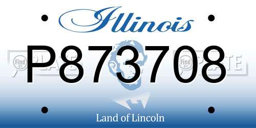 P873708 Illinois License Plate