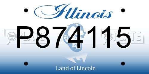 P874115 Illinois License Plate