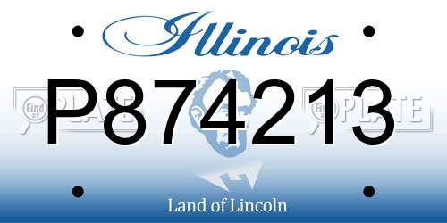 P874213 Illinois License Plate