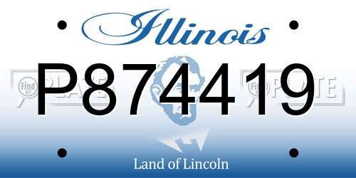 P874419 Illinois License Plate