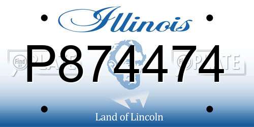 P874474 Illinois License Plate