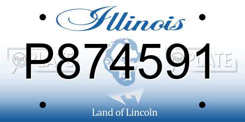 P874591 Illinois License Plate