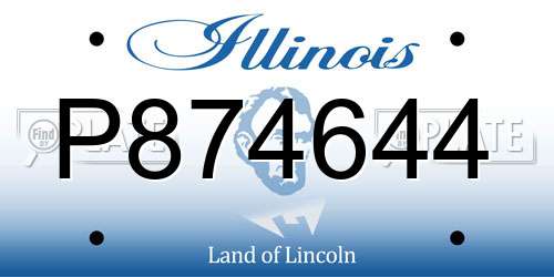 P874644 Illinois License Plate