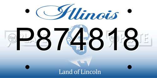 P874818 Illinois License Plate