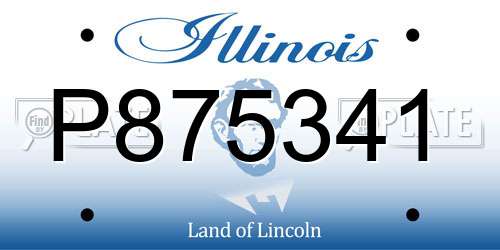 P875341 Illinois License Plate