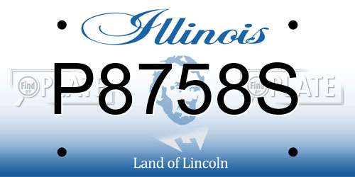 P8758S Illinois License Plate