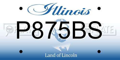 P875BS Illinois License Plate