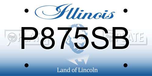 P875SB Illinois License Plate