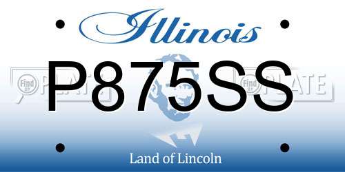 P875SS Illinois License Plate