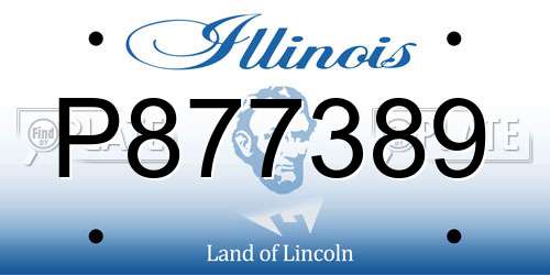 P877389 Illinois License Plate