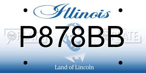 P878BB Illinois License Plate