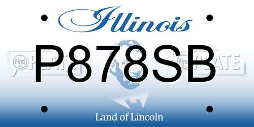 P878SB Illinois License Plate