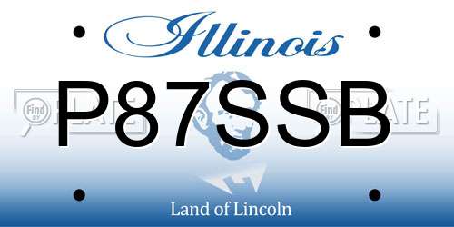 P87SSB Illinois License Plate