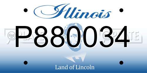 P880034 Illinois License Plate