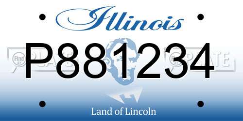 P881234 Illinois License Plate