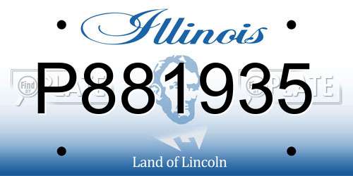 P881935 Illinois License Plate
