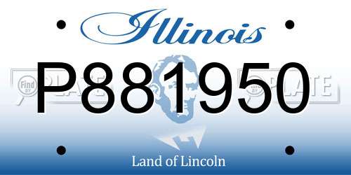 P881950 Illinois License Plate
