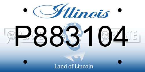 P883104 Illinois License Plate
