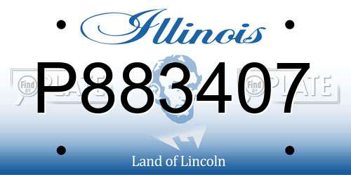 P883407 Illinois License Plate
