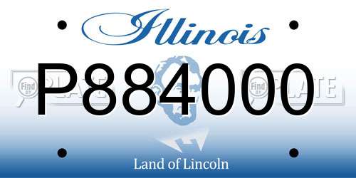 P884000 Illinois License Plate