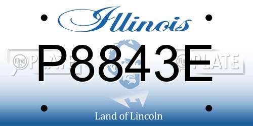 P8843E Illinois License Plate