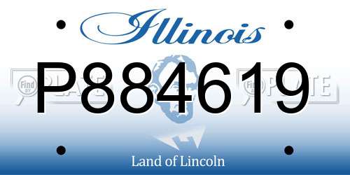 P884619 Illinois License Plate