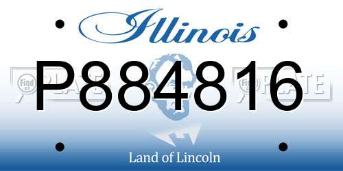 P884816 Illinois License Plate