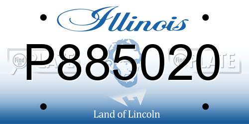 P885020 Illinois License Plate