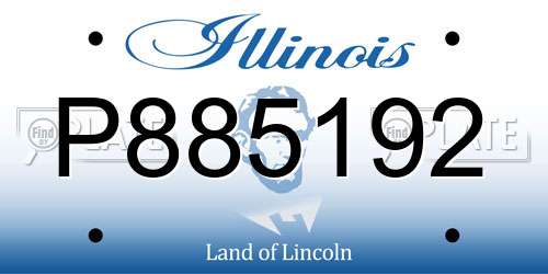 P885192 Illinois License Plate