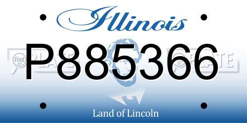 P885366 Illinois License Plate