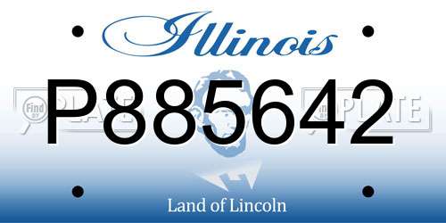 P885642 Illinois License Plate