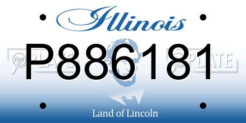 P886181 Illinois License Plate
